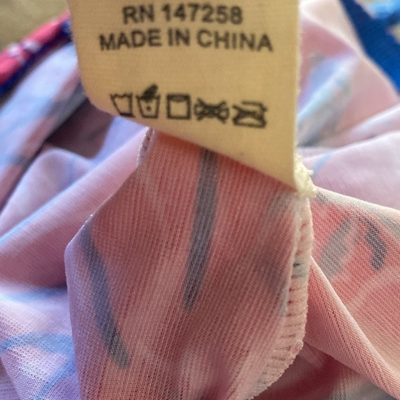 Simply Southern Tassel Hem S/S Pink Aqua Sea Shell AOP Scoop Neck Size LARGE - Picture 8 of 8